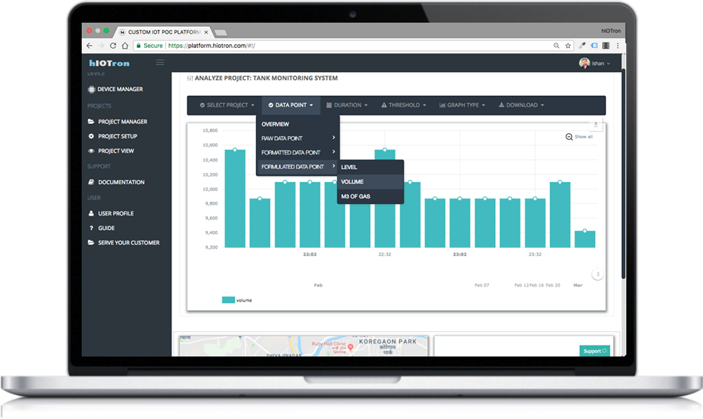 Remote tank dashboard